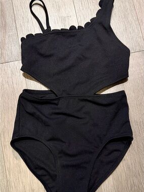 art class Black One-Shoulder Kids One-Piece Swimsuit